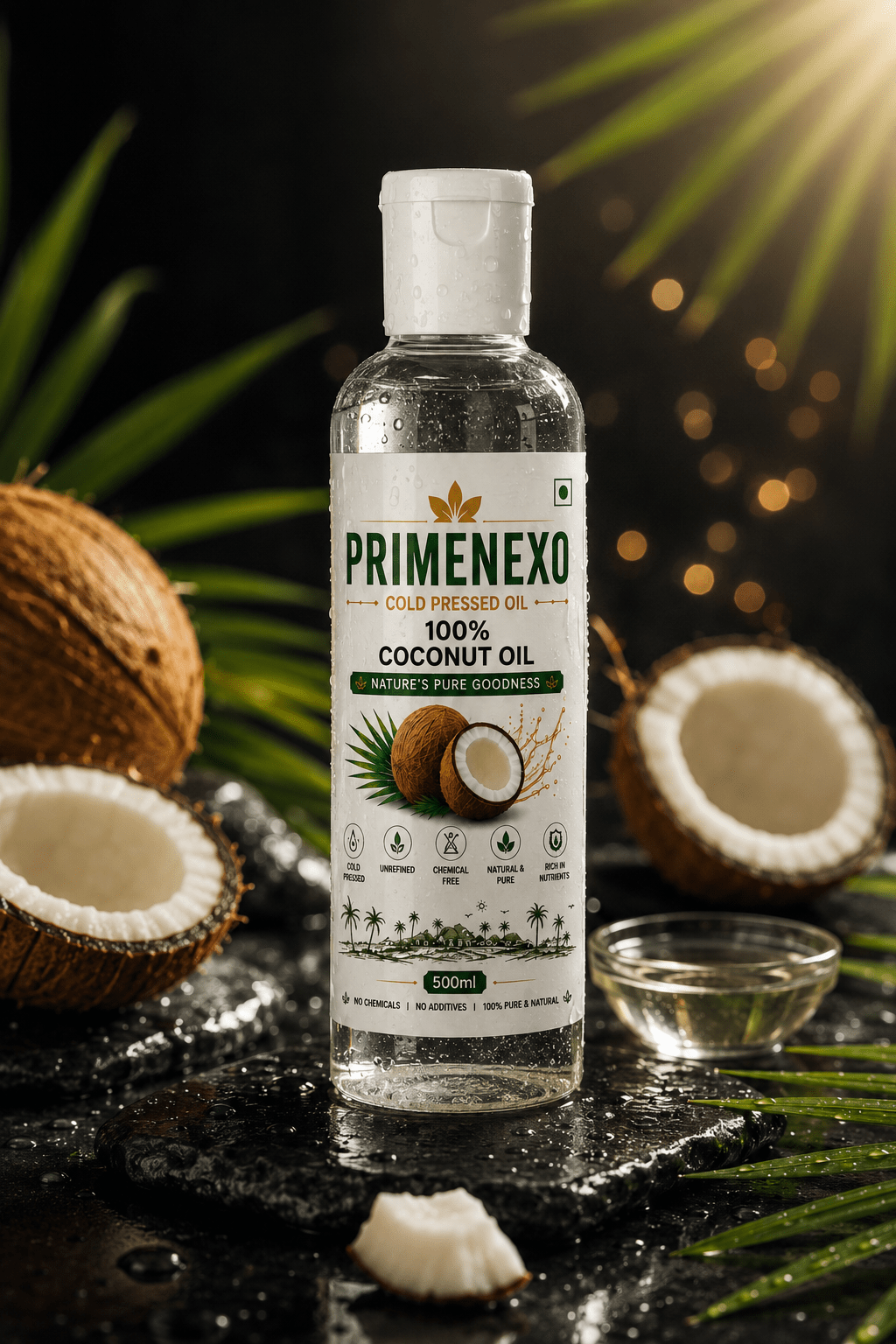 Pure Cold Pressed Coconut Oil (500ml) - Primenexo