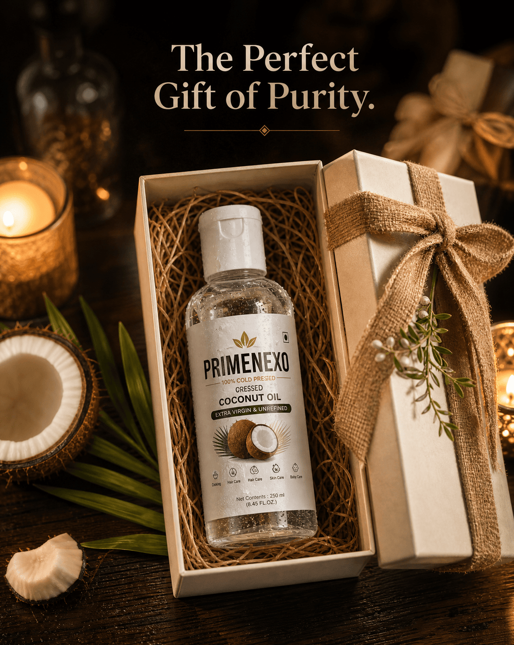Pure Cold Pressed Coconut Oil(100ml) - Primenexo