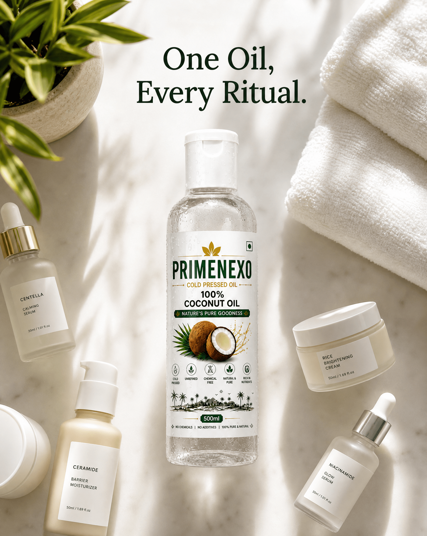 Pure Cold Pressed Coconut Oil(100ml) - Primenexo